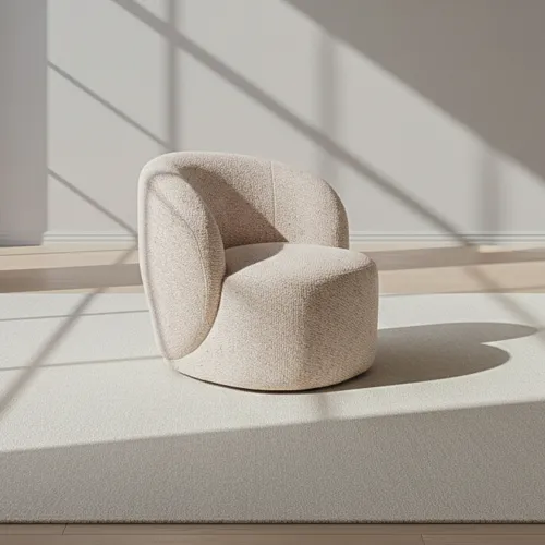 Butaca Giratoria Tela Multicolor Harp Multicol en Beige - Sillones y sofás, Uruguay | Divino