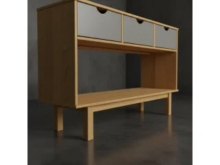 Aparador 3C Mel/gris Linea Nordica en Madera Maciza en Madera natural - Aparadores y recibidores, Uruguay | Quesal, vista 9