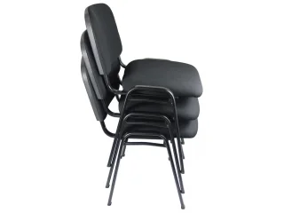 Silla tapizada cuero para sala de espera en Negro - Sillas de escritorio, Uruguay | Quesal, vista 2