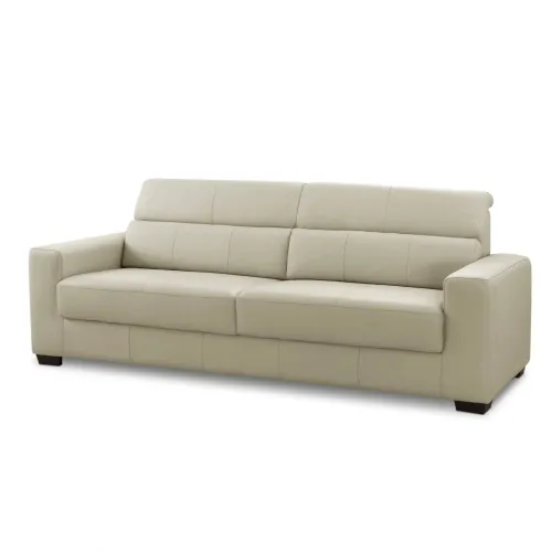 Sillón 100% Cuero - 3 Cuerpos - Berkley - Arena en Beige - Sillones y sofás, Uruguay | Ecowood
