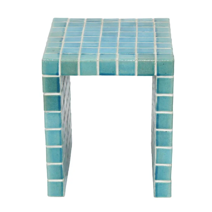 Mesa Lateral Ceramica Celeste Ilios Turquesa en Azul - Mesas de living, Uruguay | Divino, vista 3