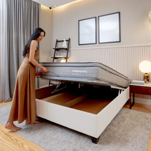 Cama baúl FLAT Blanco KING en Blanco - Dormitorio, Uruguay | Viasono