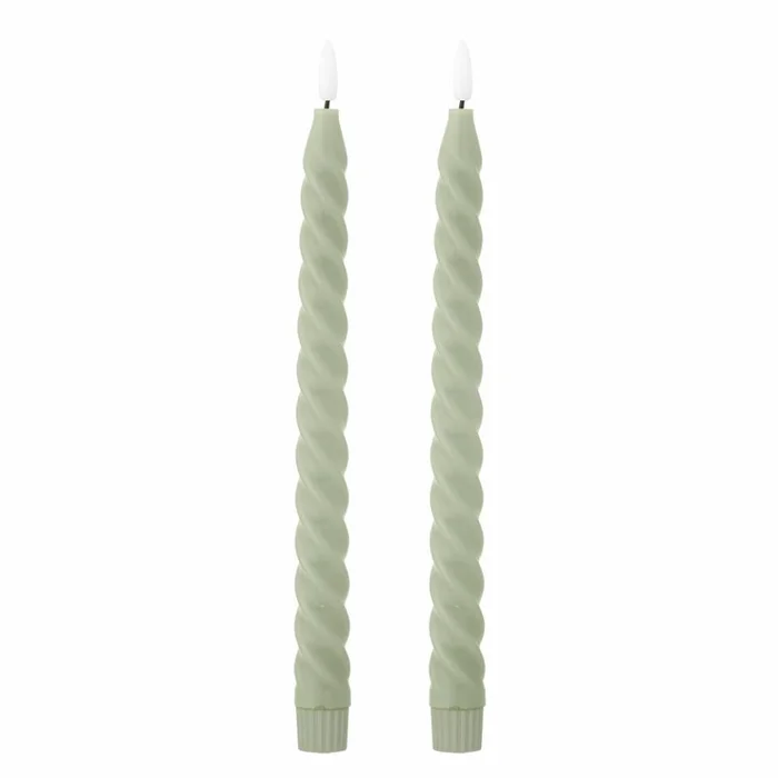 Velas LED Ponza verde x2 en Verde - Velas y Portavelas, Uruguay | Martinika Deco