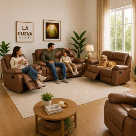 Juego de living reclinable 3+2+1 en Marrón - Sillones y sofás, Uruguay | La Cueva Muebles, vista 11