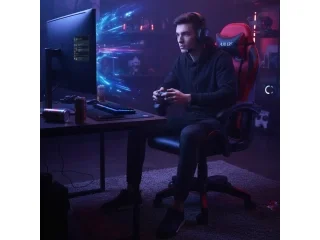 Silla de escritorio Gamer Roja en Rojo - Sillas de escritorio, Uruguay | Quesal, vista 4