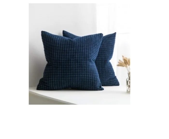 Almohadón Pana Dark Blue (trama a cuadros) en Azul - Textiles, Uruguay | Finkel
