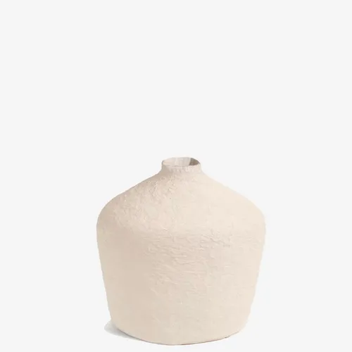 Jarrón Candida de algodón maché beige - 20 cm en Beige - Jarrones, Uruguay | Kavehome