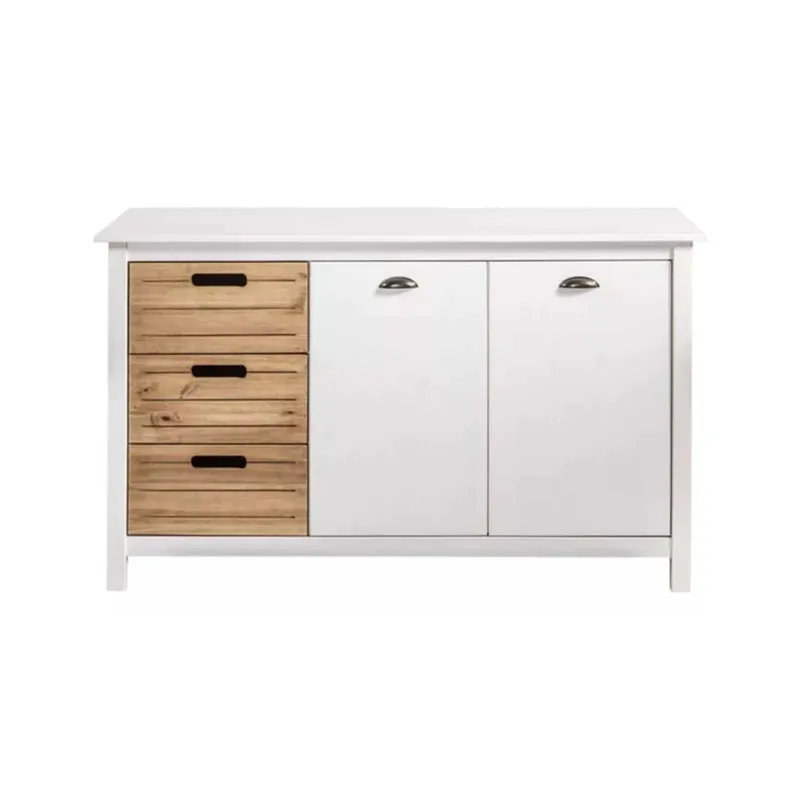 Aparador 2 Puertas 3 Cajones Combinado 100% Madera en Blanco - Sillones y sofás, Uruguay | Soy Hogar