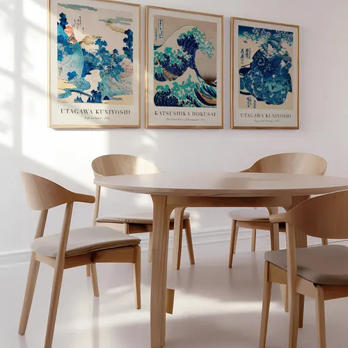 Hokusai & Kuniyoshi en Azul - Láminas, Uruguay | La Cuadrería