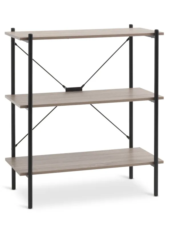 Estantería VANDBORG 3 est color roble/negro en Madera natural - Bibliotecas, Uruguay | JYSK