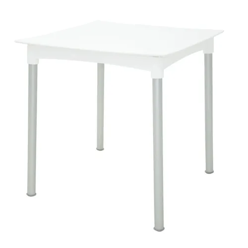 MESA DIANA MONTABLE BLANCO 70X70XH72CM PATAS ALUMINIO - Mesas de comedor, Uruguay | Decohogar