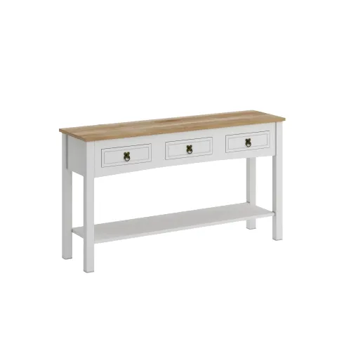Mesa De Arrime Aparador Madera Maciza Línea Monterrey Blanco - Mesas de arrimo, Uruguay | Ecowood