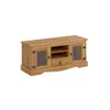 Rack 2 Puertas Vidrio Línea Monterrey - Natural en Madera natural - Muebles para TV, Uruguay | Ecowood, vista 1 de 3