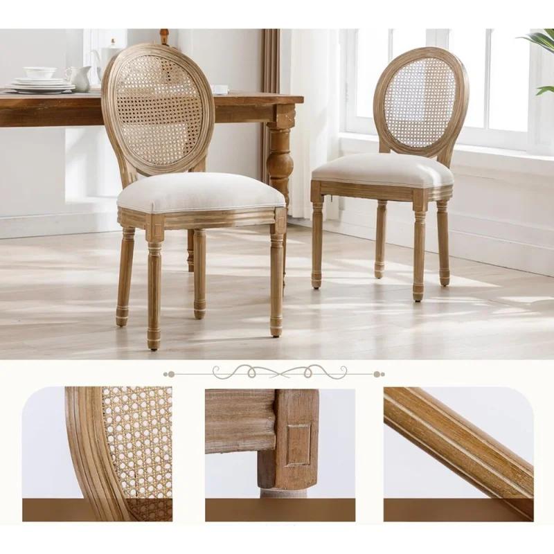 Silla Luis XV Esterillada en Beige - Sillas, Uruguay | La Cueva Muebles, vista 7