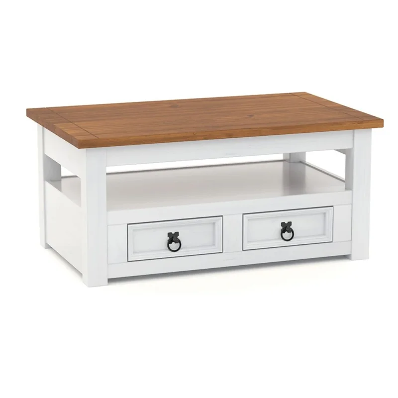 Promo Rack de Tv + Mesa Ratona Articulada Linea Naturale - Blanco/Roble en Multicolor - Muebles para TV, Uruguay | La Cueva Muebles, vista 4
