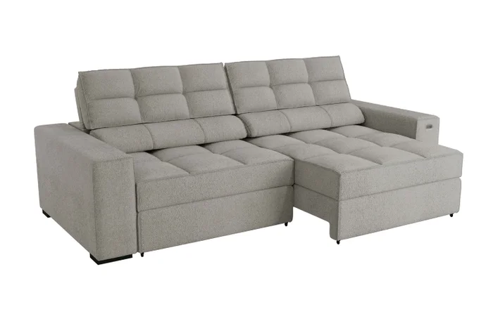 SOFA DELUXE 2.70CM RETRACTIL RECLINABLE 6 POSICIONES en BOUCLE GRIS A056 - Sillones y sofás, Uruguay | Balton, vista 13