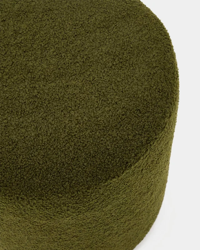 Reposapiés desenfundable Kaeli - de borreguito verde Ø 43 cm en Verde - Butacas, banquetas y puffs, Uruguay | Kavehome, vista 5