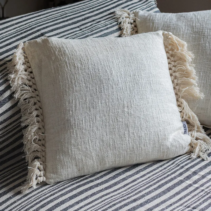 Funda de almohadón algodón marfil - 45x45cm en Blanco - Textiles, Uruguay | Buho Store