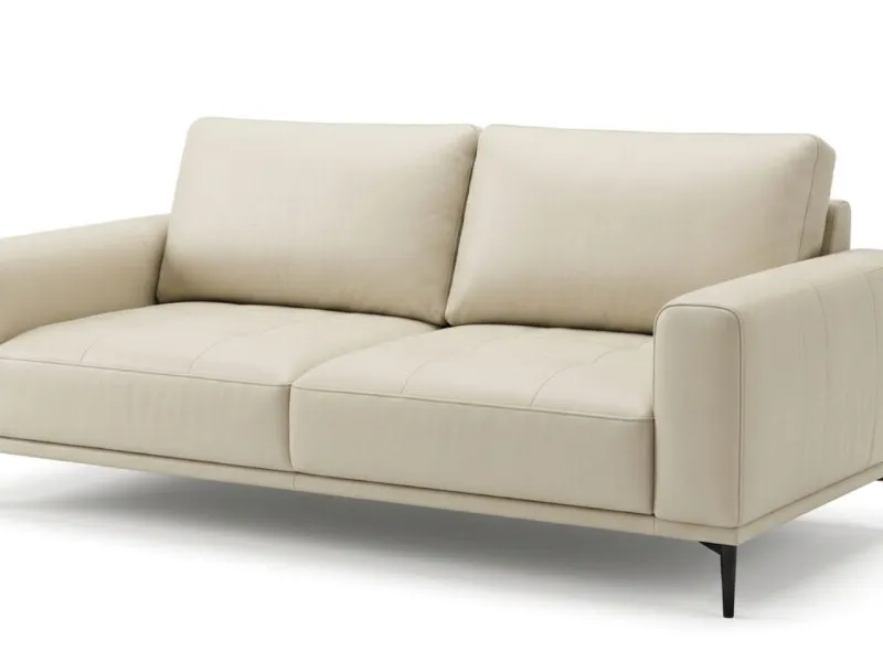 Sofa 3 cps LORENZO Cuero Vacuno - Beige en Beige - Sillones y sofás, Uruguay | Finkel