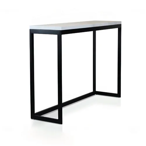 CONSOLA METAL/MARMOL 93x26x77CM BLANCO Y NEGRO en Multicolor - Mesas de arrimo, Uruguay | Koz