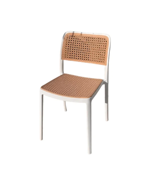 SILLA RATTAN PP BLANCA Y NATURAL en Multicolor - Muebles para el exterior, Uruguay | Más Infinito Casa