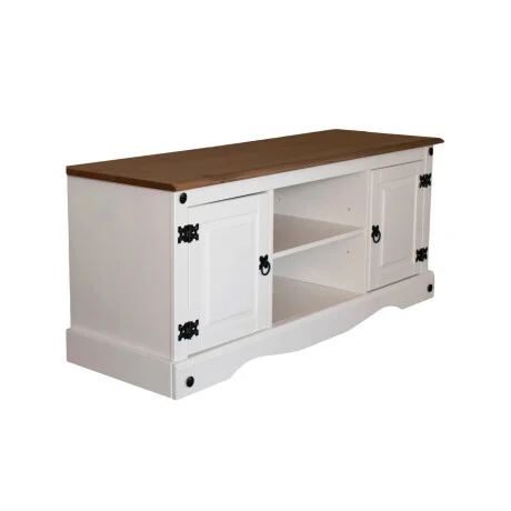 Rack 2 Puertas Línea Naturale 110 cm - Blanco/Roble en Multicolor - Muebles para TV, Uruguay | La Cueva Muebles, vista 11