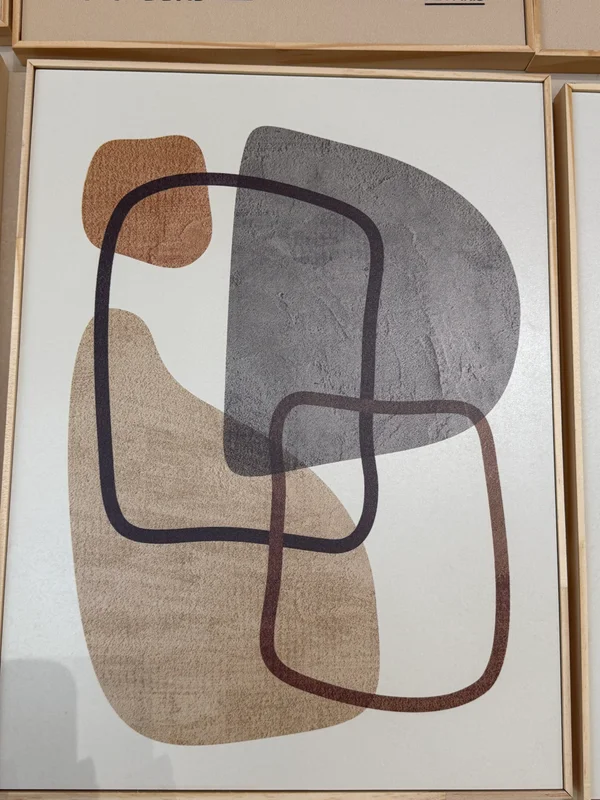 Kit 3 Cuadros – Abstracto Celeste – 30 X 40 en Marrón / Celeste / Beige / Negro – Material Marco: Pino – Moldura Caja - Decoración de pared, Uruguay | Berna home, vista 3