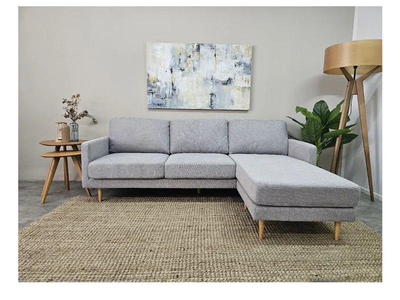 Sofa con Chaise PRADA PREVENTA - Light Grey Tela Rústica en Light Grey Tela Rústica - Sillones y sofás, Uruguay | Finkel, vista 5