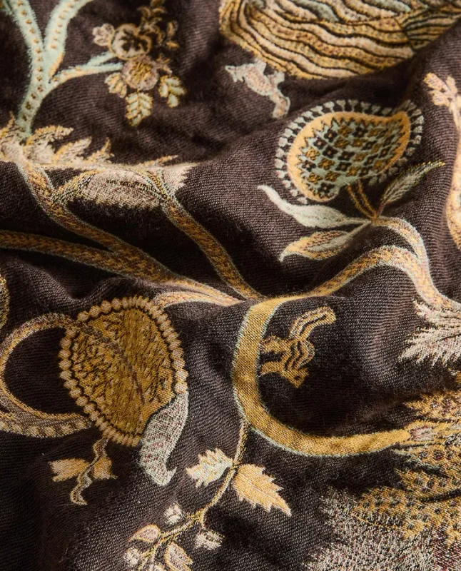 MANTA JACQUARD FLORES en Marrón, Uruguay | Zara Home, vista 5