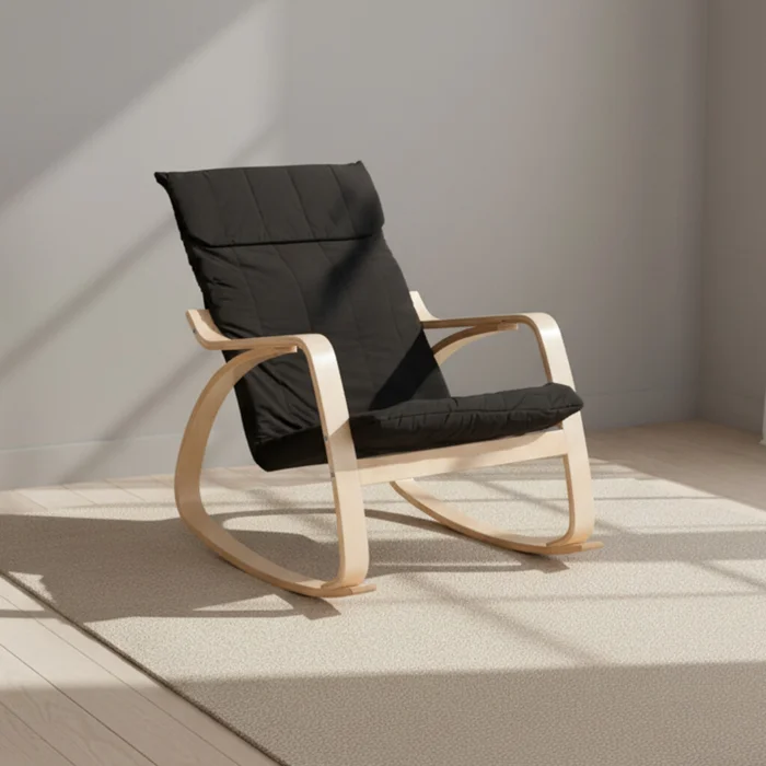 Silla Sillón Flex Tela-y-madera Negro Rocking en Negro - Sillones y sofás, Uruguay | Divino