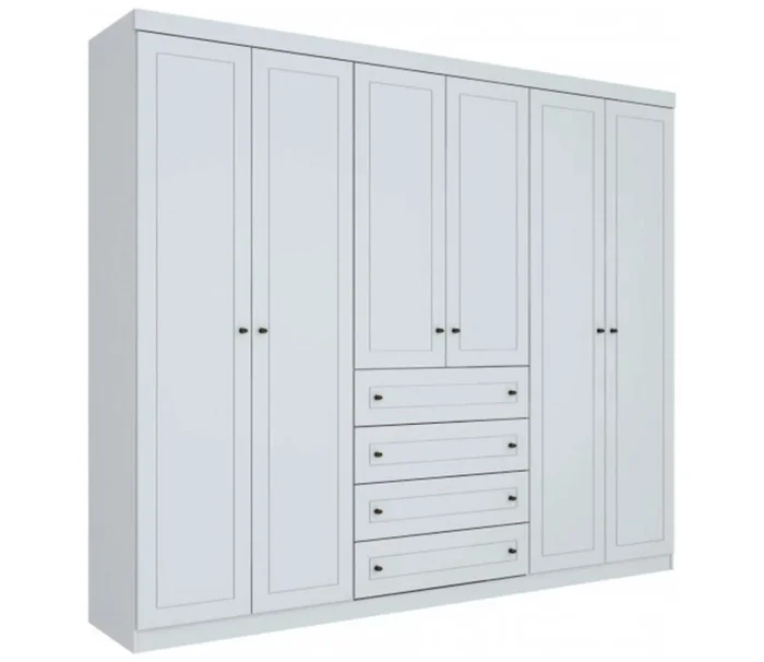 Ropero Americano Blanco 6 P Mdf en Blanco - Roperos y placares, Uruguay | Albanés