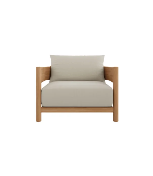 BUTACA LARA OUTDOOR TEKA CON ALMOHADONES 90X85X75 en Beige - Muebles para el exterior, Uruguay | Más Infinito Casa