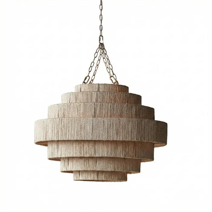 Colgante Nativa Cascada Fibras en Beige - Lámparas colgantes, Uruguay | La Perla