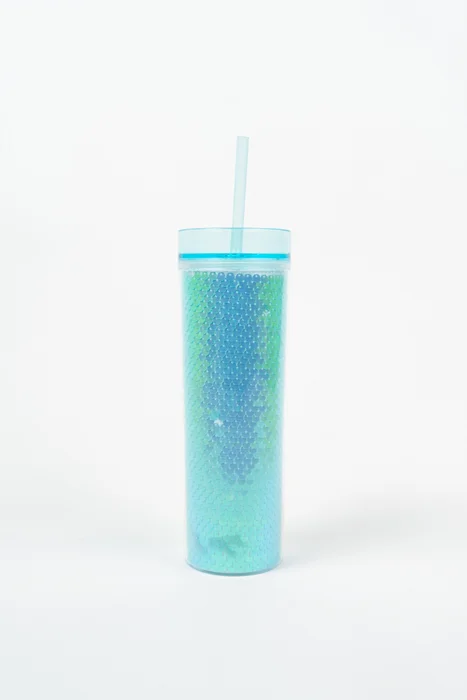 Vaso Con Tapa + Sorbito Gaiman - Azul en Azul - Muebles para el exterior, Uruguay | Indian