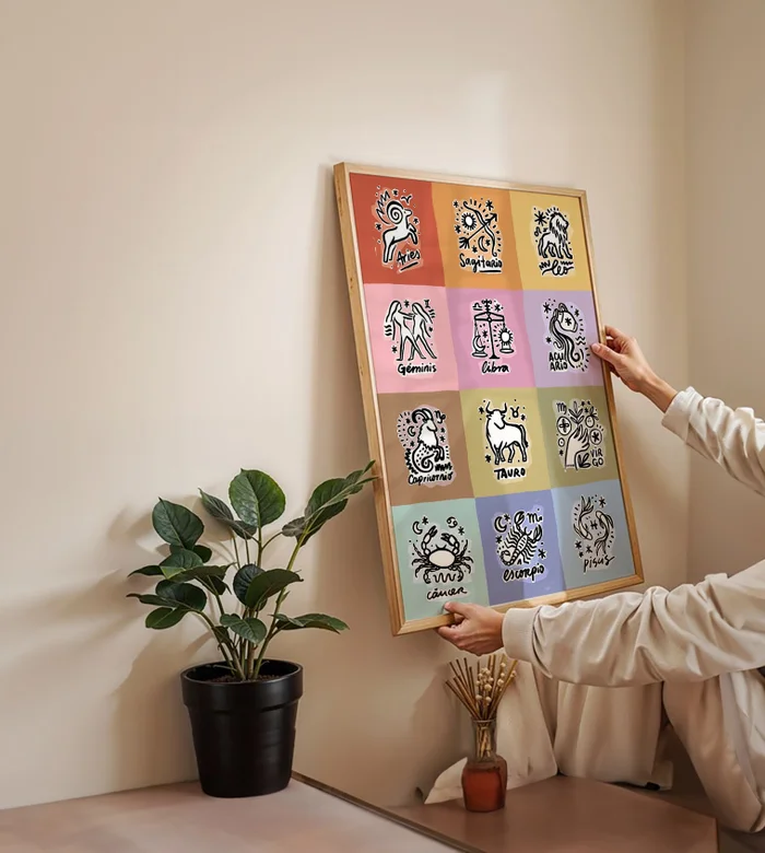 Todos los Signos de Colores - Cuadro Zodíaco en Multicolor - Láminas, Uruguay | Kiosko de Mar, vista 2