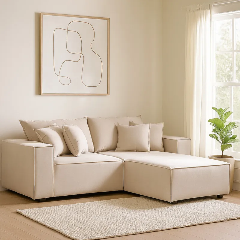 Sofá Modular Maia (3 módulos) - Tela Microfibra - 12073 (Greige) en Gris - Sillones y sofás, Uruguay | NYR