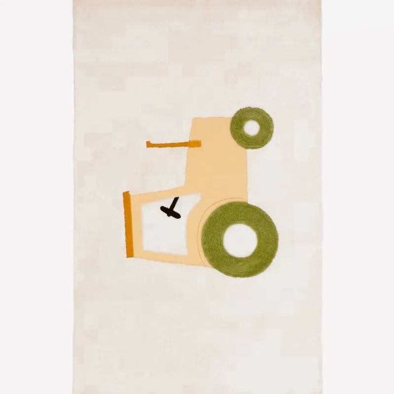 Alfombra Pecky 100% de algodón beige con tractor 90 x 150 cm en Multicolor - Alfombras, Uruguay | Kavehome