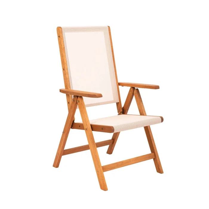 Silla Reclinable Madera Natural-beige Playacar en Beige - Muebles para el exterior, Uruguay | Divino, vista 2