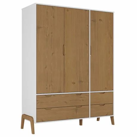 Ropero 3 puertas Linea Veneza - Blanco/Miel en Multicolor - Roperos y placares, Uruguay | La Cueva Muebles, vista 6