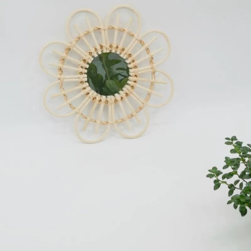 Espejo Decorativo Flor en Madera natural - Espejos, Uruguay | Finkel