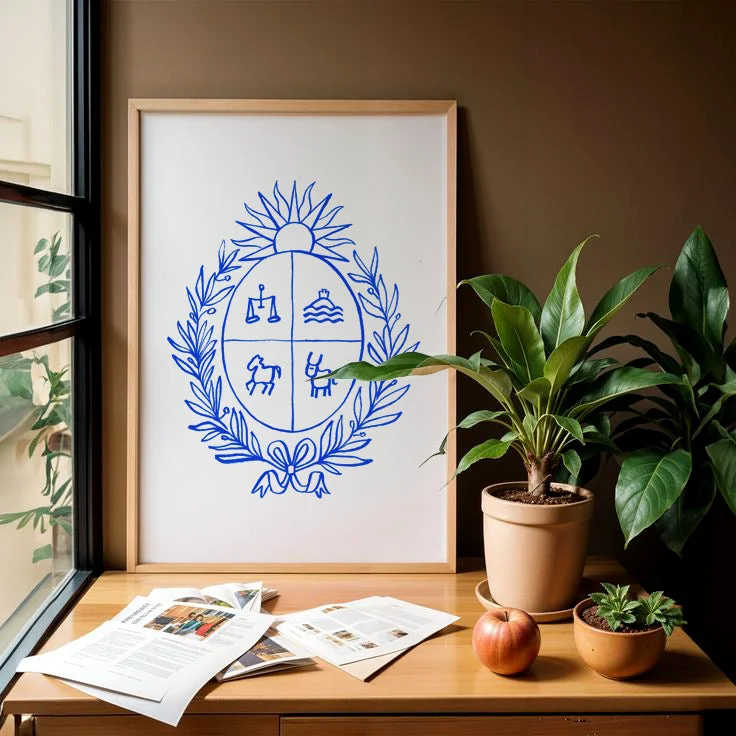 100% Patriota - Cuadro Escudo de Uruguay en Blanco - Láminas, Uruguay | Kiosko de Mar, vista 6
