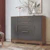 Comoda Cajonera Dormitorio 4 Cajones 2 Puertas en JATOBA GRAFITO - Respaldos de cama, Uruguay | Soy Hogar, vista 2 de 8