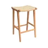 BANCO ALTO CATANIA TEKA Y CUERDA SIN RESPALDO 65 CM  en Madera natural - Butacas, banquetas y puffs, Uruguay | Masinfinito Casa, vista 1 de 2
