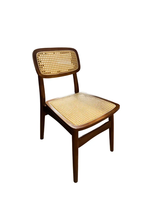 Silla Kira Madera de Caucho/Rattan Natural - Marrón Oscuro en Madera natural - Sillas, Uruguay | Berna home
