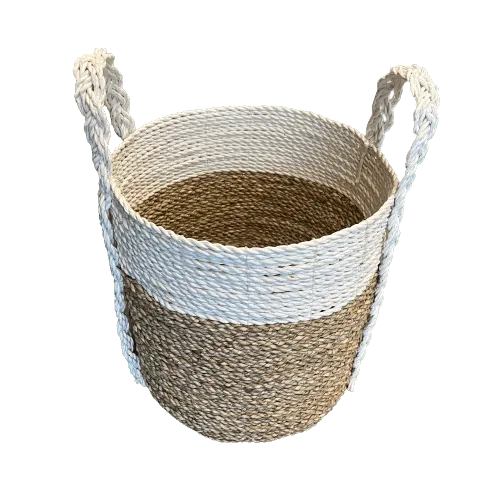 Cesto Rattan M en Blanco - Decoración, Uruguay | Camino a Casa