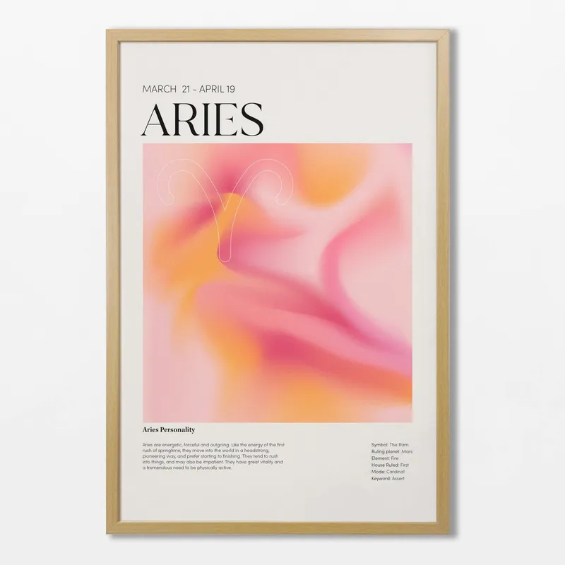 Signo Aries en Multicolor - Láminas, Uruguay | La Cuadrería