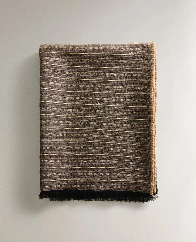 MANTA ALGODÓN LINO en Marrón - Textiles, Uruguay | Zara Home, vista 5
