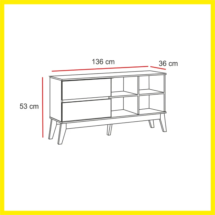 Producto: Rack 229 de AMARELO en Madera natural - Muebles para TV, Uruguay | Amarelo, vista 3