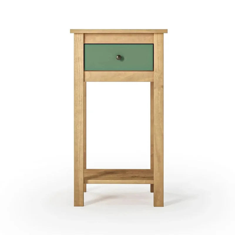 Mesa De Arrime Aparador 1 Cajón - Línea Maden - Verde en Blanco - Mesas de arrimo, Uruguay | Ecowood, vista 4