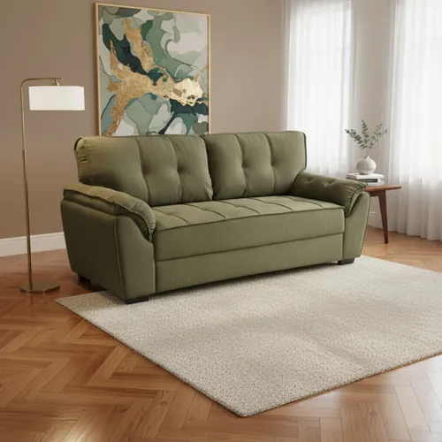 Sillón 3 Cuerpos - Montana Microfibra - Verde en Verde - Sillones y sofás, Uruguay | Rústico Hogar